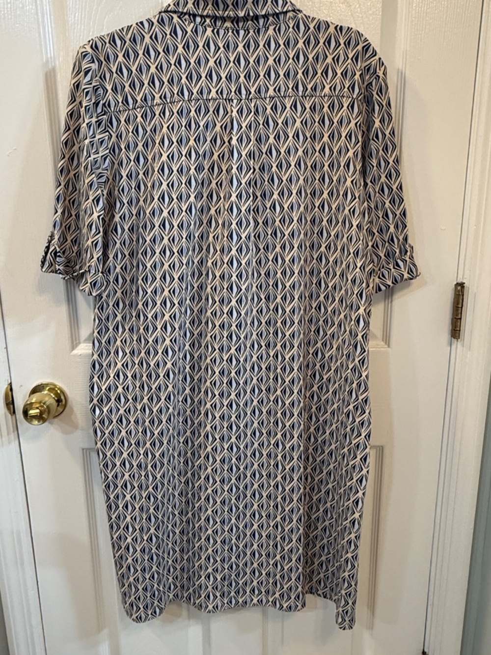 J.McLaughlin The Lawrence Dress XL - Blue & Tan print. Catalina Cloth - Picture 4 of 7